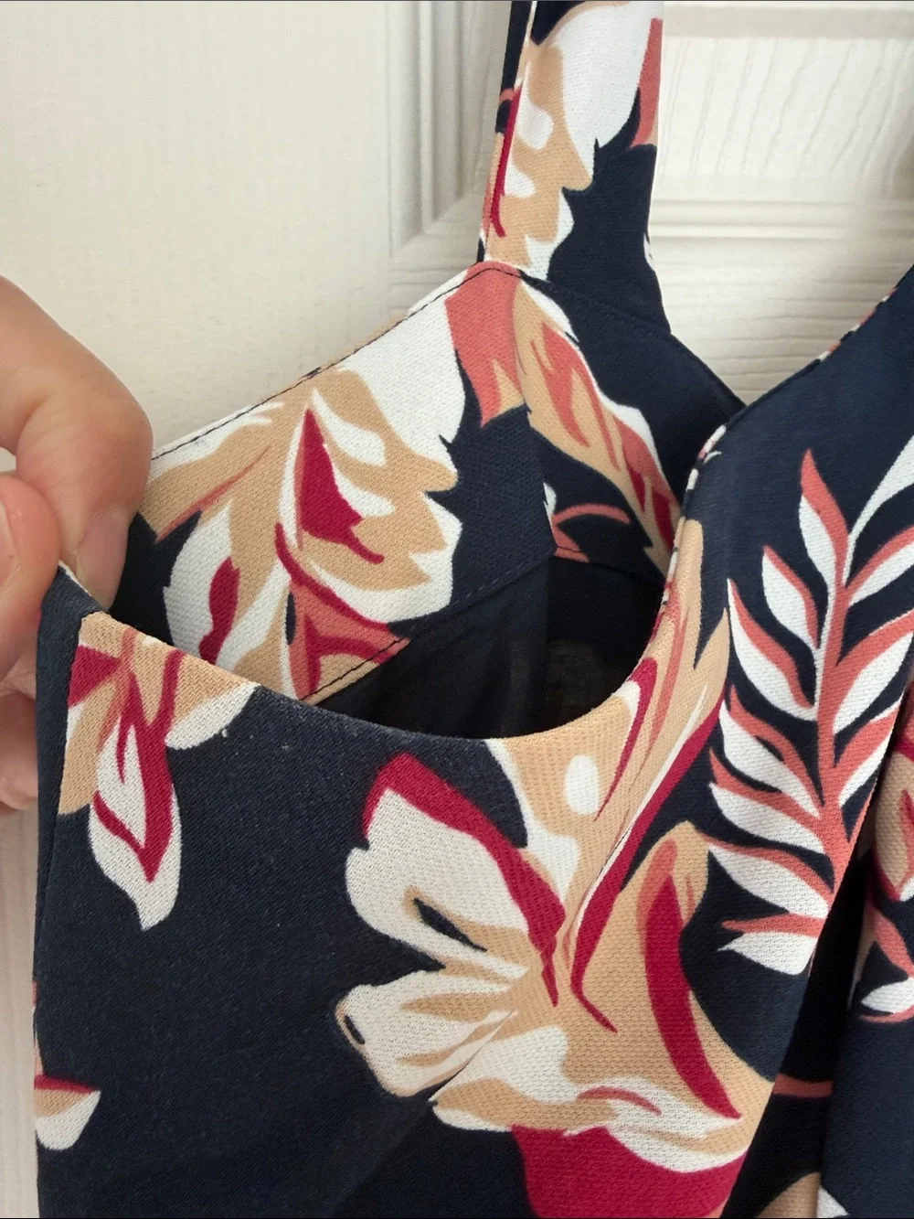 Joie Navy Floral Cross-Back Jumpsuit